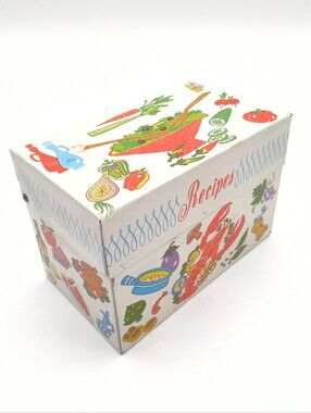 Vintage Ohio Art Metal Recipe Box Mid-Century Lobster Retro Tin